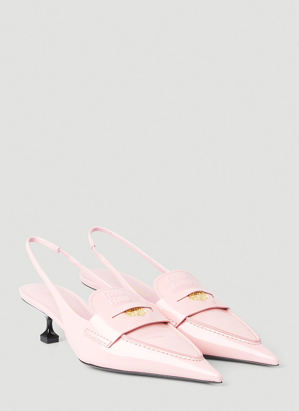 Kitten Heel Loafers in Pink Miu Miu