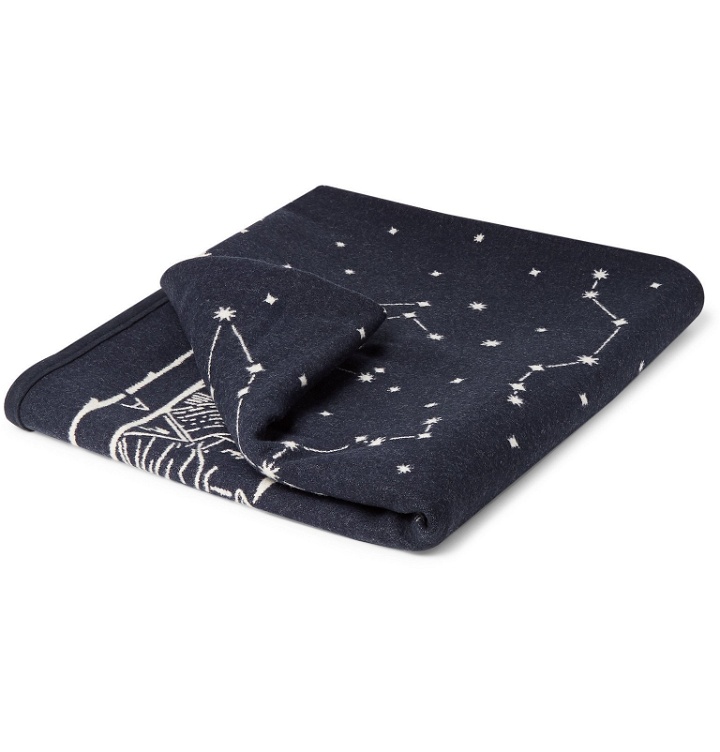 Photo: Best Made Company - Camp is Home Wool and Cotton-Blend Blanket - Blue