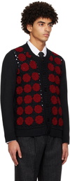 Ernest W. Baker Black & Red Rose Cardigan