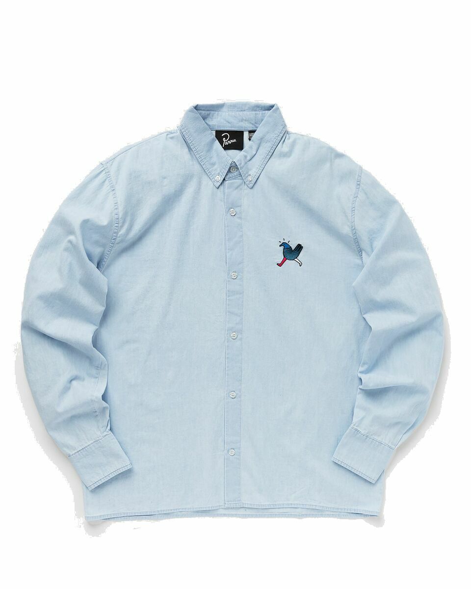 Photo: By Parra Annoyed Chicken Shirt Blue - Mens - Longsleeves