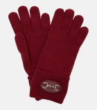 Gucci Horsebit ribbed-knit wool gloves