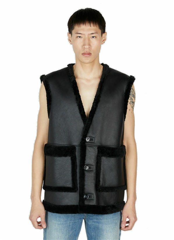 Photo: Burberry - Shearling Gilet Jacket in Black