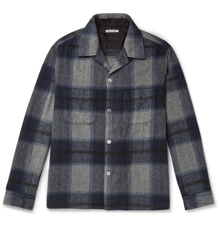 Photo: Our Legacy - Heusen Checked Brushed-Flannel Overshirt - Blue