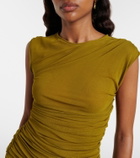Saint Laurent Ruched tulle jersey minidress