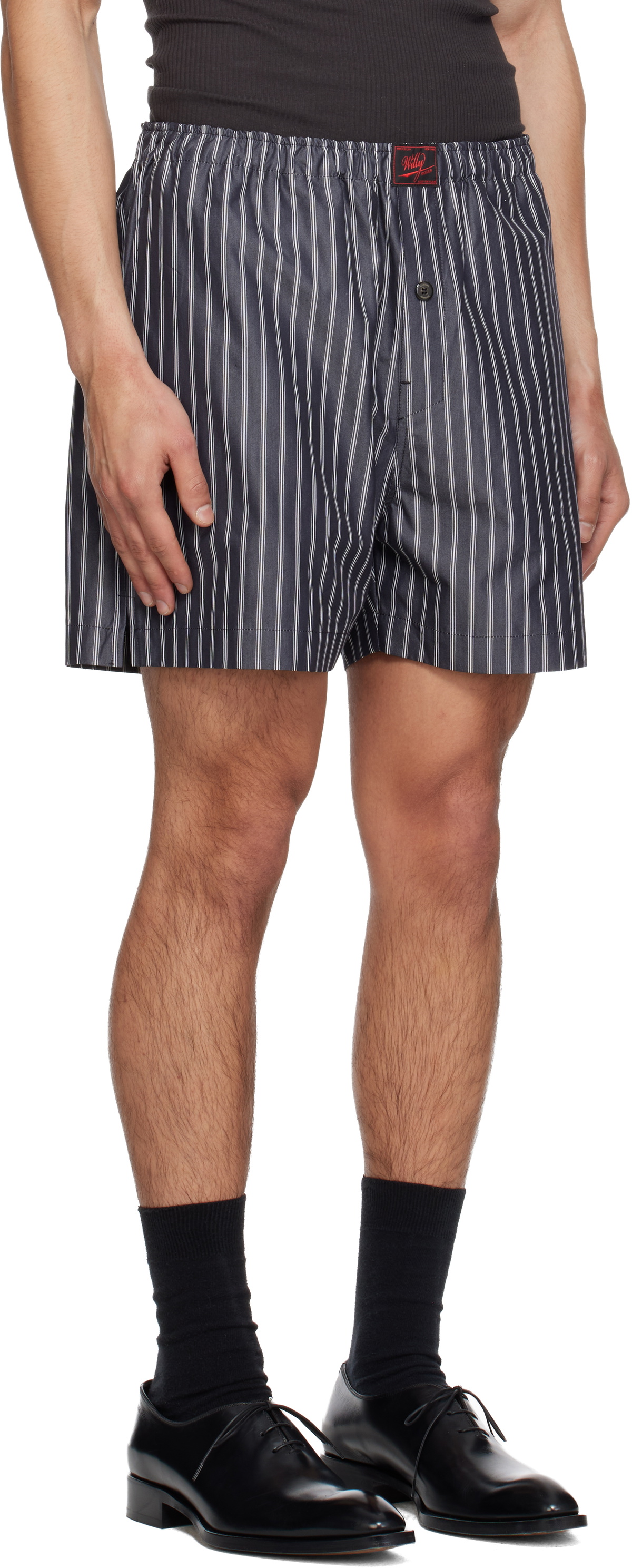 WILLY CHAVARRIA Black & White Willy Woven Boxer Shorts