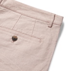 Club Monaco - Baxter Slim-Fit Mélange Linen and Cotton-Blend Chambray Shorts - Pink