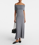Jardin des Orangers Off-shoulder virgin wool maxi dress