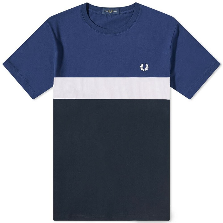 Photo: Fred Perry Authentic Men's Colour Block T-Shirt in Navy