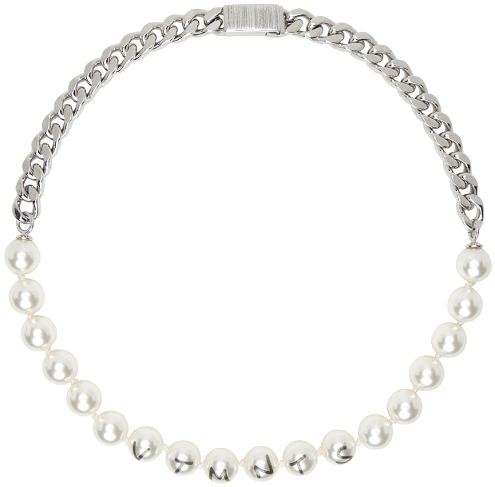 Photo: VTMNTS Silver & White Pearl Chain Necklace