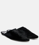 Christen Elipse calf hair mules