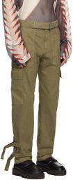 Dries Van Noten Khaki Belted Cargo Pants