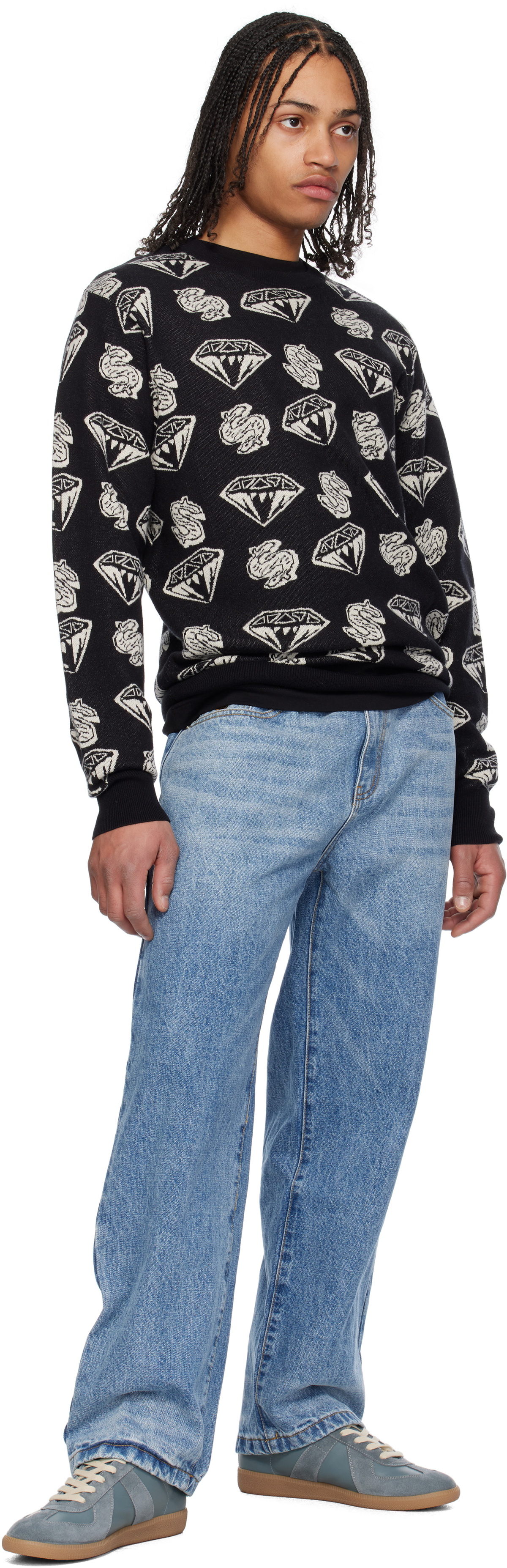 Billionaire Boys Club Black Diamonds & Dollars Knit Sweater