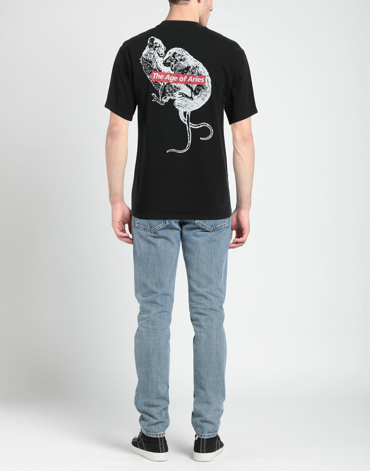 Aries Mens T-shirt in Black