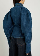 A.W.A.K.E Mode Puff-sleeve Denim Shirt Blue