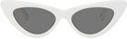 The Attico White Linda Farrow Edition Dora Sunglasses