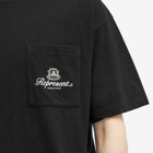 Represent Men's Permanent Vacation Pocket T-Shirt in Jet Black