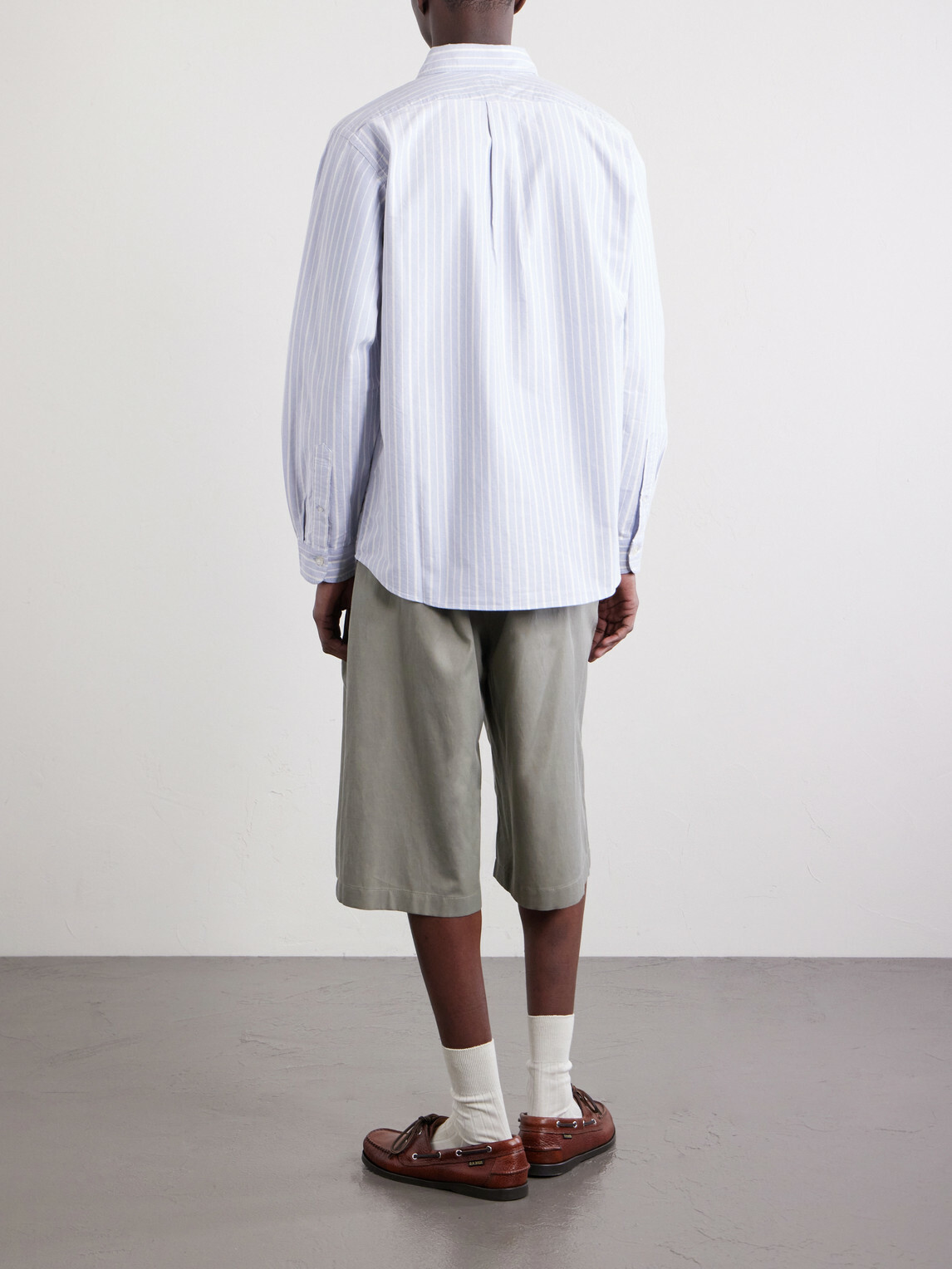 Human Made - Button-Down Collar Logo-Appliquéd Striped Cotton Shirt - Blue