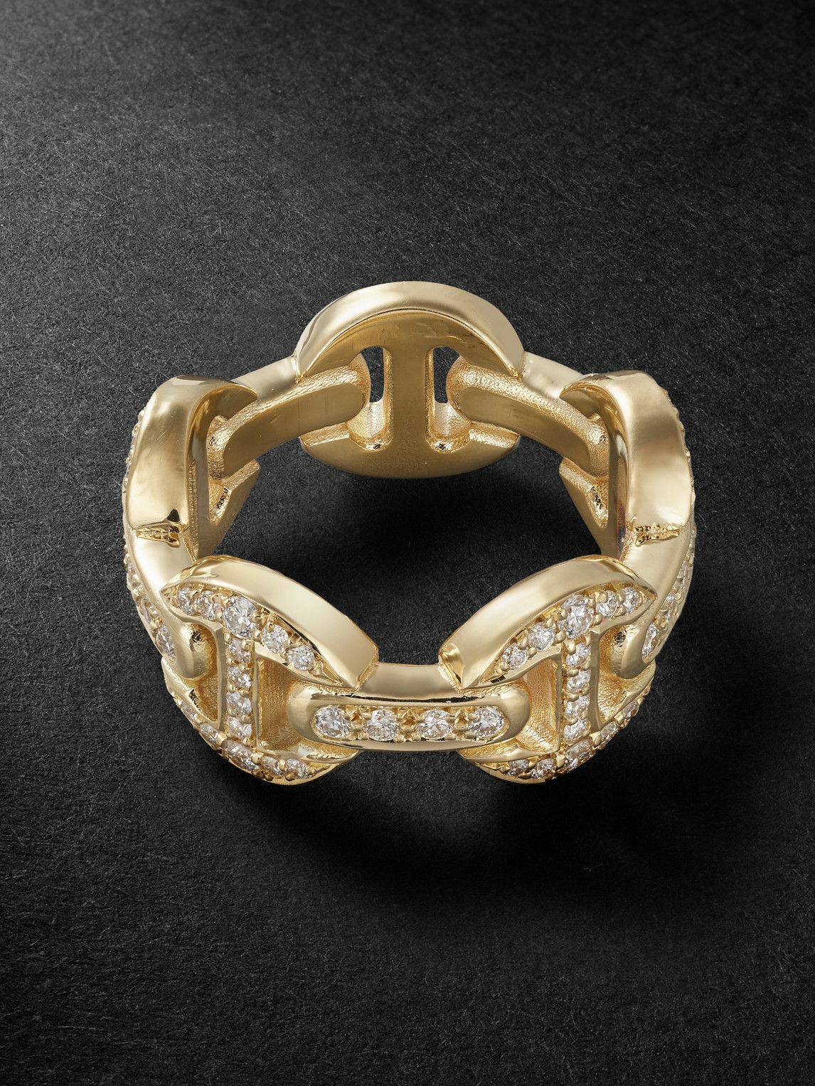HOORSENBUHS - Dame Classic Tri-Link 18-Karat Gold Diamond Ring - Gold