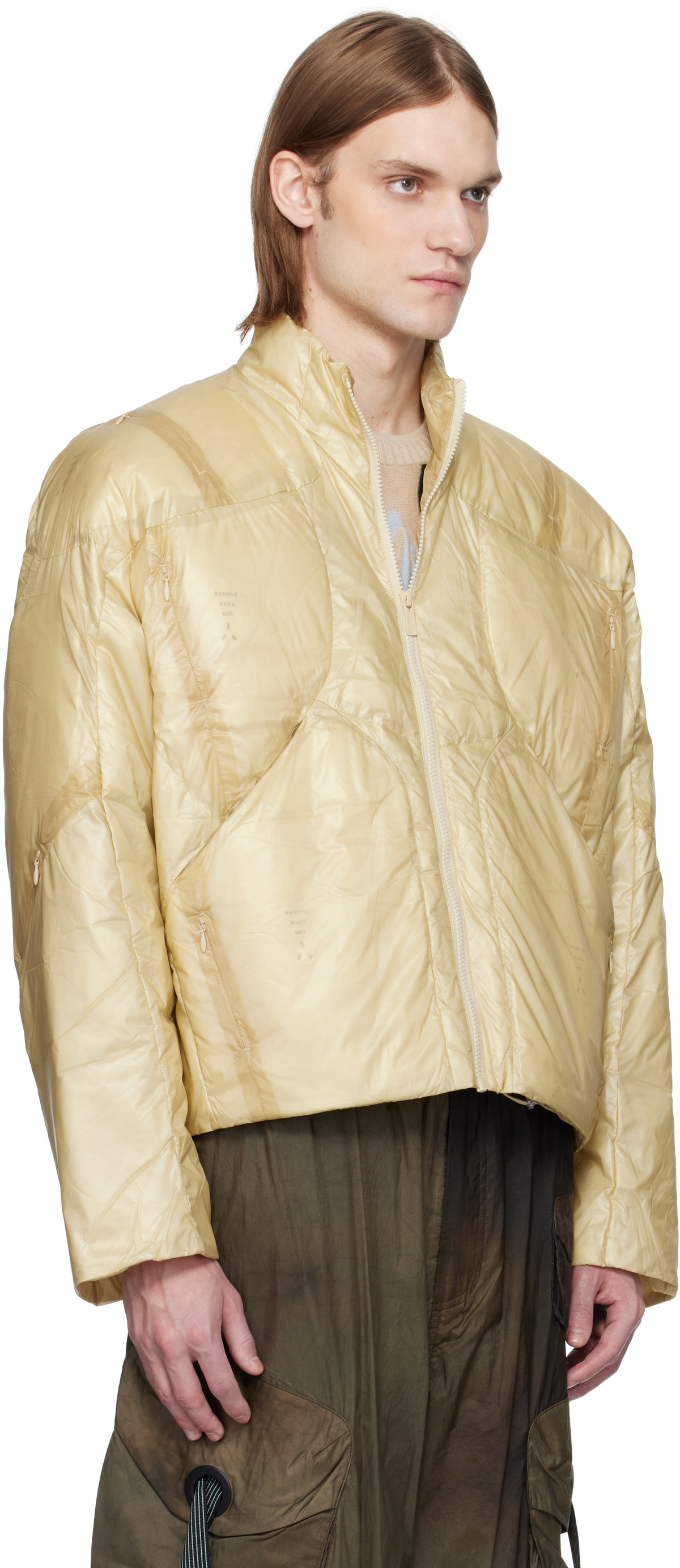 A. A. Spectrum Yellow Transfo Convertible Down Jacket