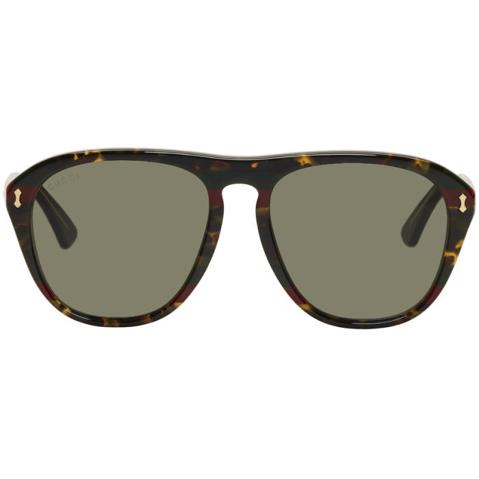 Photo: Gucci Tortoiseshell Opulent Luxury Web Aviator Sunglasses