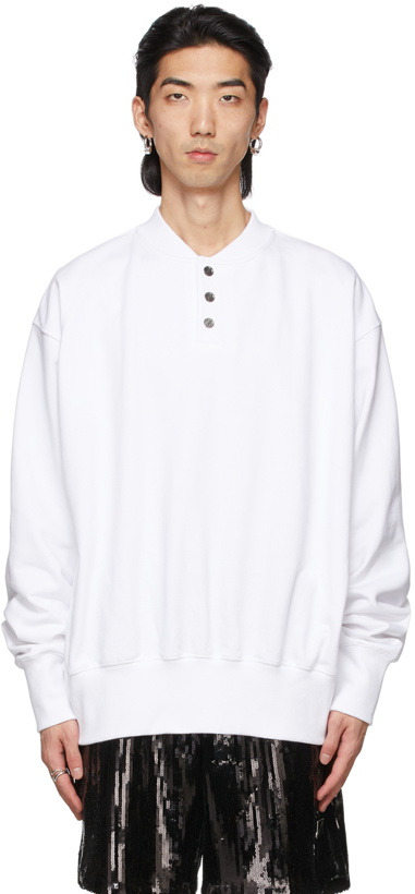 Photo: We11done White Embroidered Logo Henley