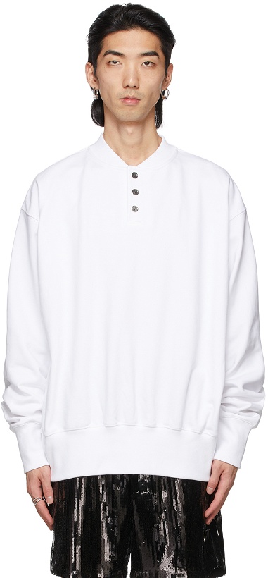 Photo: We11done White Embroidered Logo Henley