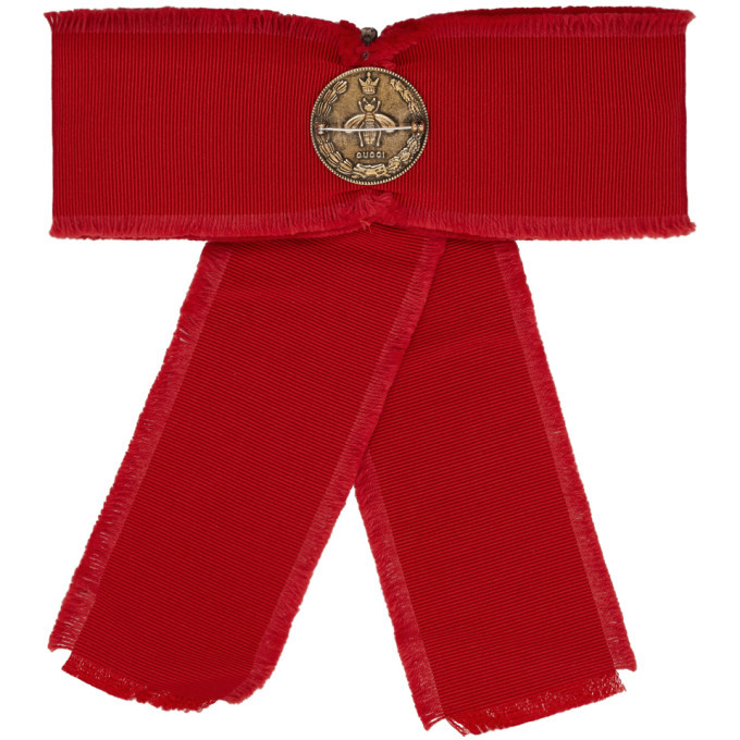 Gucci Red Ribbon Brooch