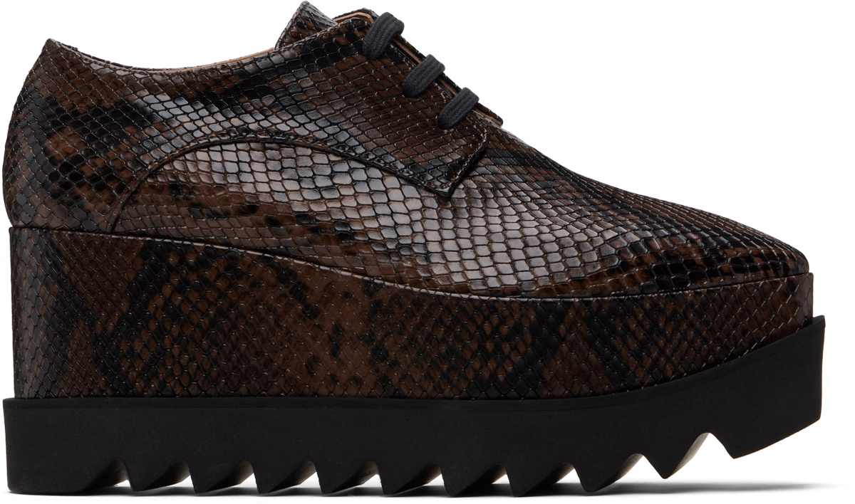 Stella McCartney Brown Limited-Edition Elyse Snake Platform Derbys