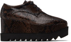 Stella McCartney Brown Limited-Edition Elyse Snake Platform Derbys