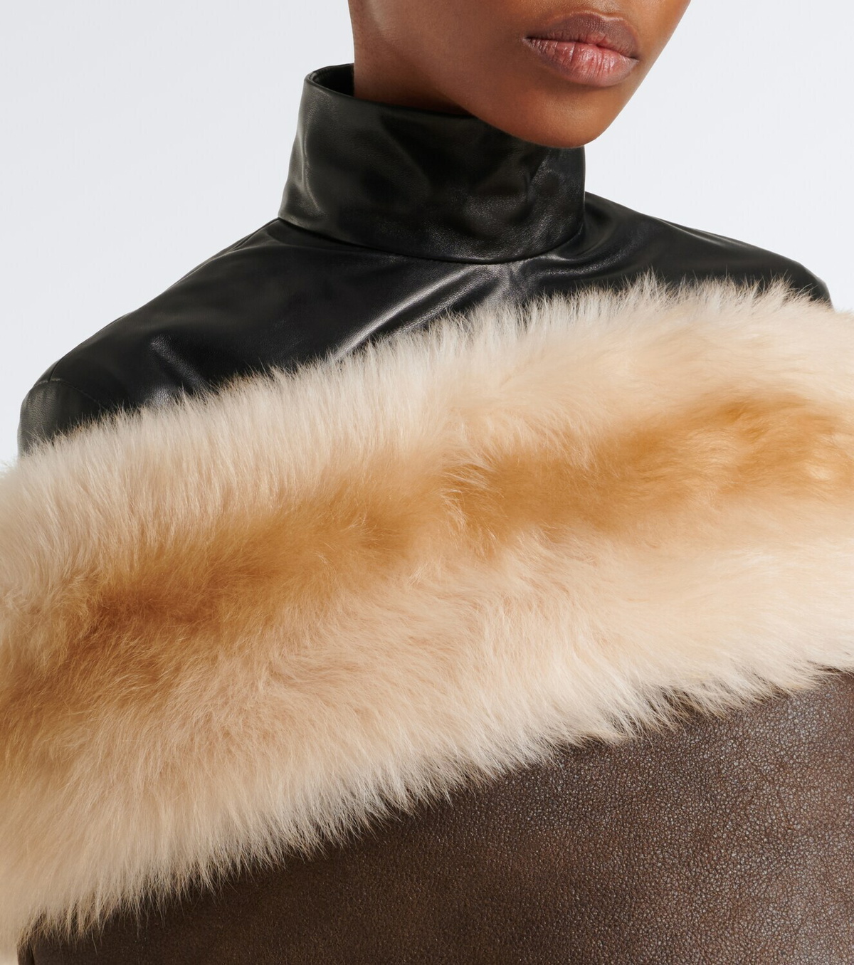 Gucci Off-shoulder shearling crop top