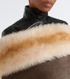 Gucci Off-shoulder shearling crop top