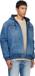 EGONlab Blue Hooded Denim Jacket