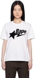 BAPE White Velour 'Bape' STA Logo T-shirt