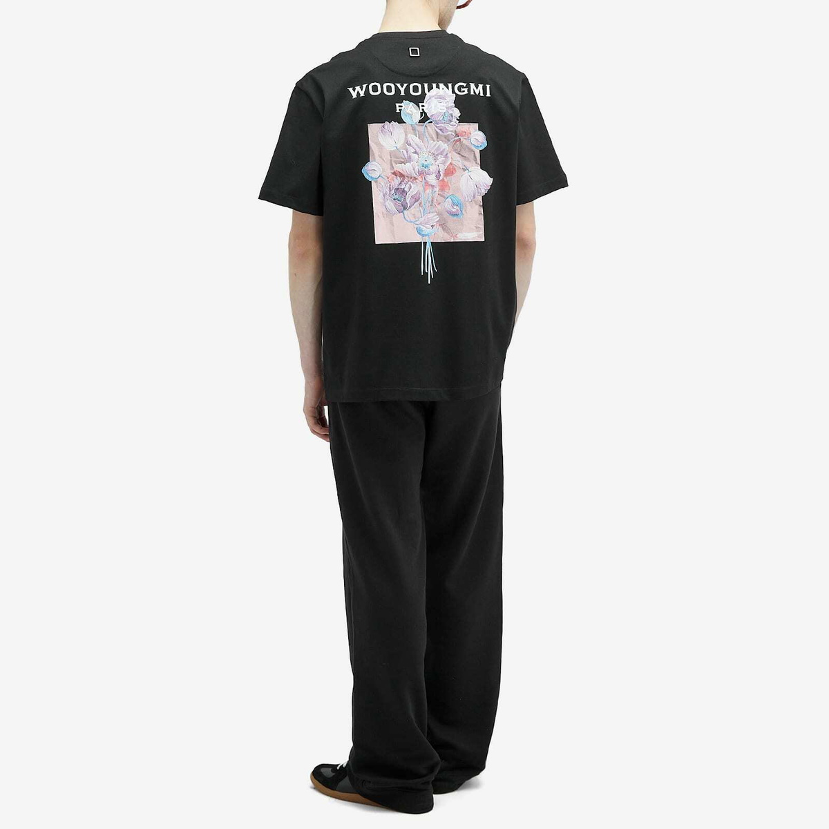 Wooyoungmi Men's Flowers Back Logo T-Shirt in Black Wooyoungmi