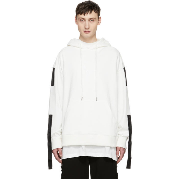 Photo: D.Gnak by Kang.D SSENSE Exclusive White Three Tapes Hoodie 