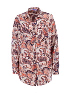 MC2 Saint Barth Woman Linen Shirt Alodie With Paisley Print And Pockets