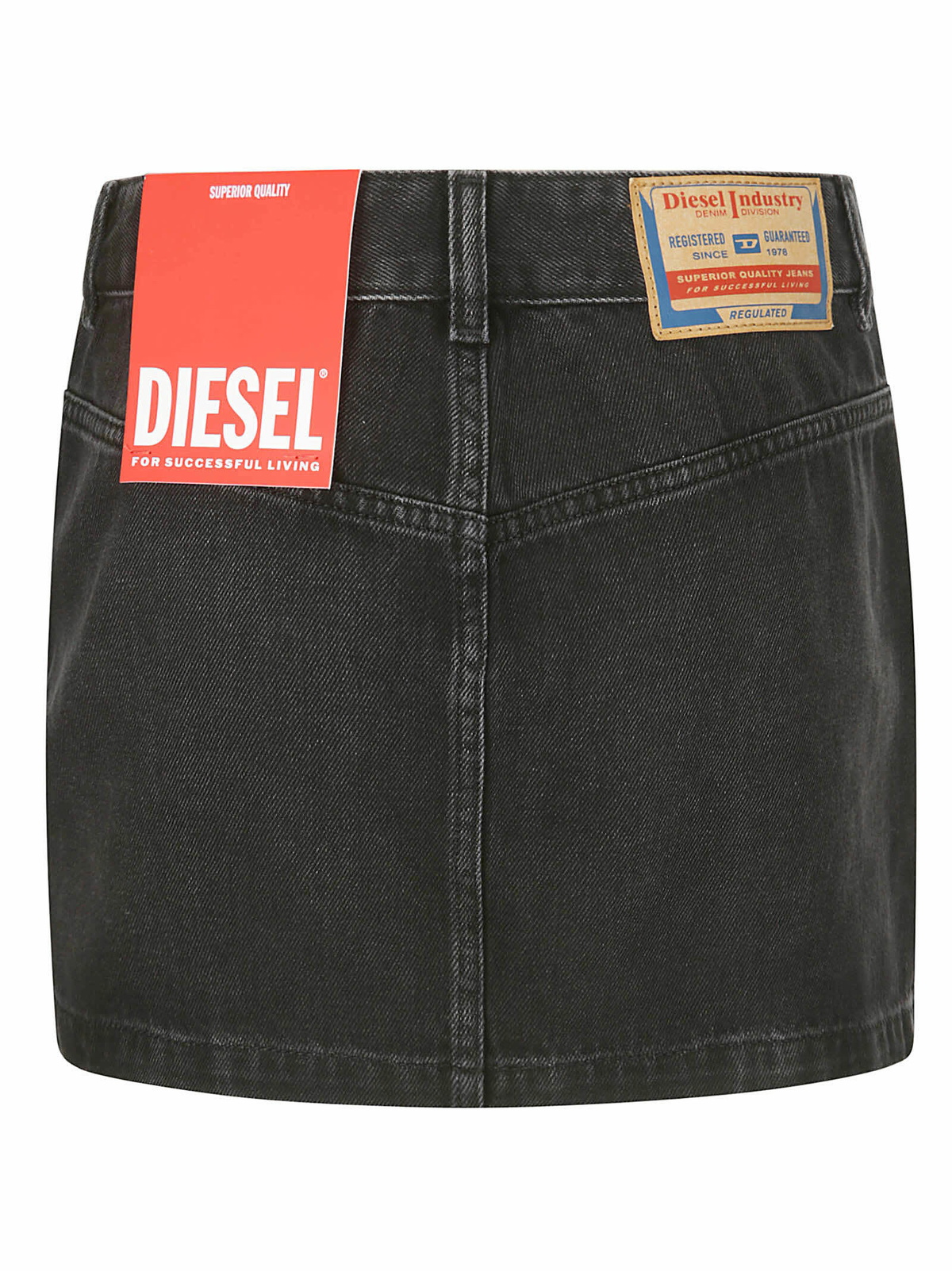 Diesel De-ron Logo Patch Denim Mini Skirt Diesel