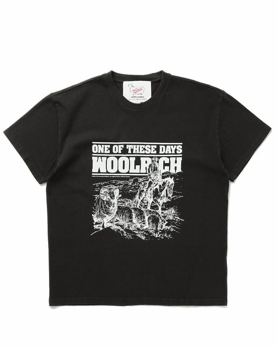 Photo: One Of These Days One Of These Days X Woolrich T Shirt Black/White - Mens - Shortsleeves
