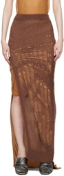 Rick Owens Brown Porterville Spider Ziggy Maxi Skirt