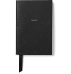 Smythson - Printed Chelsea Cross-Grain Leather Notebook - Black