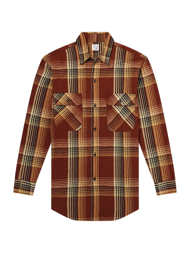 Photo: OrSlow - Checked Cotton and Linen-Blend Shirt - Brown