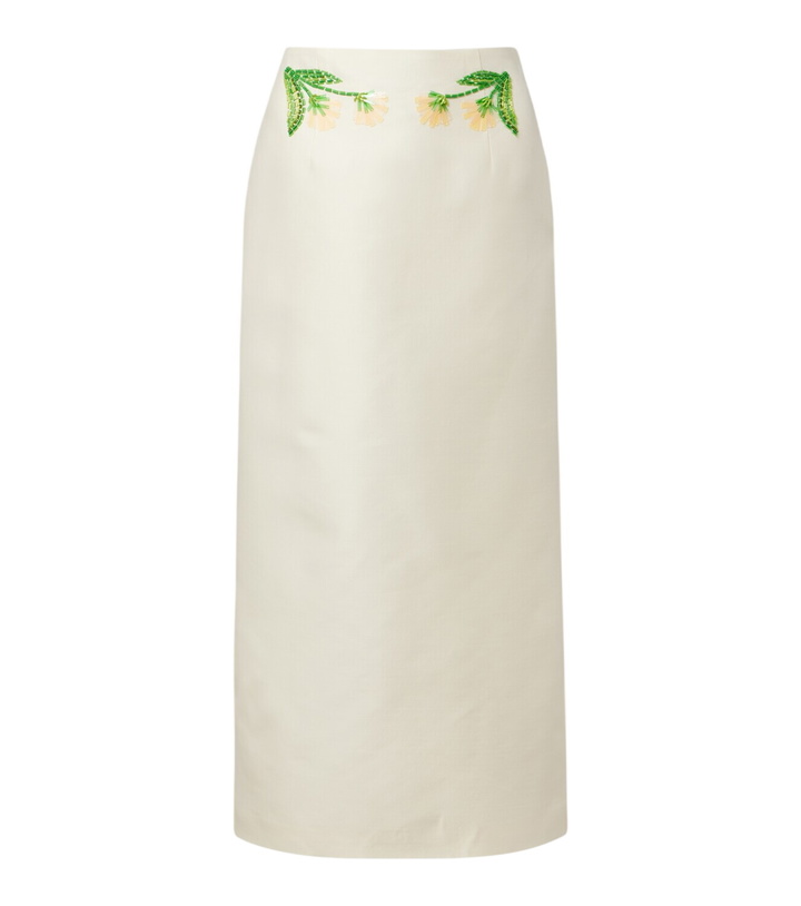Photo: Leo Lin Quinn embellished wool and silk midi skirt