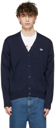 Maison Kitsuné Navy Tricolor Fox Patch Cardigan