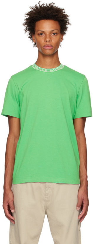 Photo: Moncler Green Garment-Washed T-Shirt
