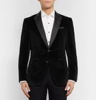 Hugo Boss - Black Helward Slim-Fit Satin-Trimmed Cotton-Velvet Tuxedo Jacket - Black
