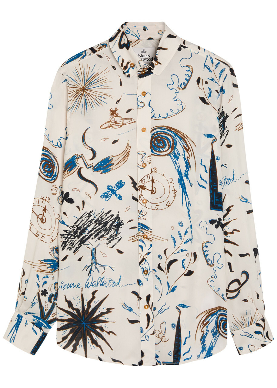 Vivienne Westwood Printed Krall Chiffon Shirt White