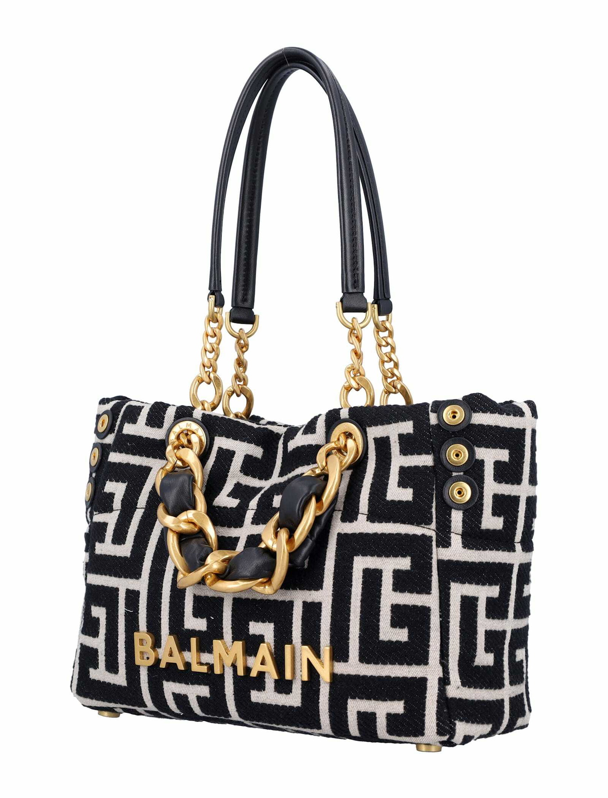 Balmain Small 1945 Soft Monogrammed Jacquard Tote Bag Balmain