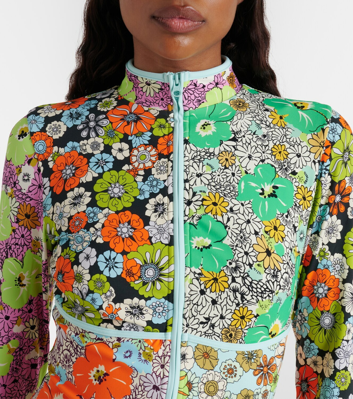 Alémais Orange Blossom floral rashguard swimsuit
