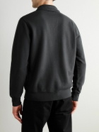 Hartford - Cotton-Blend Jersey Half-Zip Sweatshirt - Gray