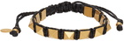 Valentino Garavani Black Waxed Cotton Rockstud Bracelet